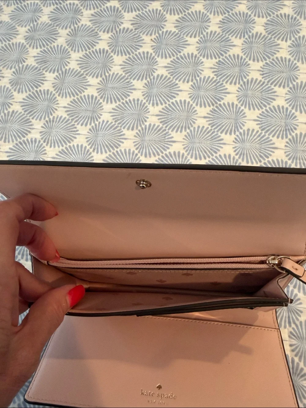 kate spade Soft Pink Pebbled Leather Continental Wallet - Picture 4 of 7